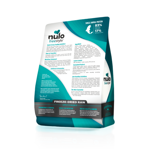 Nulo Freestyle Freeze-Dried Raw Salmon & Turkey with Strawberries