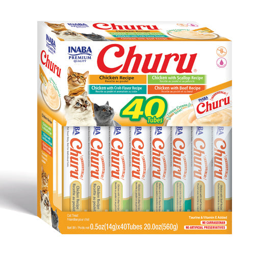 Inaba Churu Chicken Variety Box Recipe Scallop, Crab & Beef Cat Treats