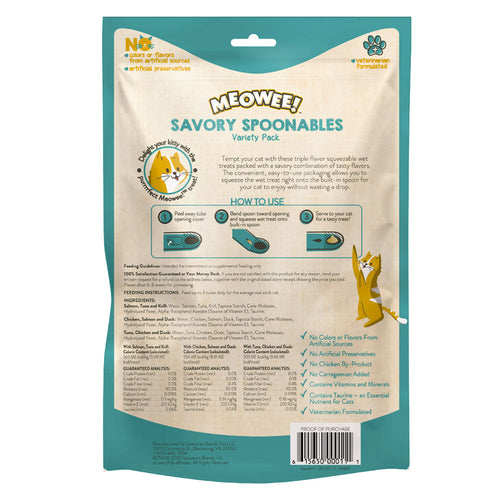 Meowee! Savory Spoonables Variety Pack Wet Treats for Cats