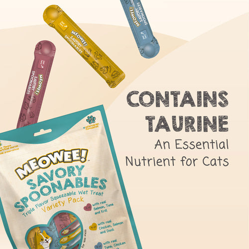 Meowee! Savory Spoonables Variety Pack Wet Treats for Cats